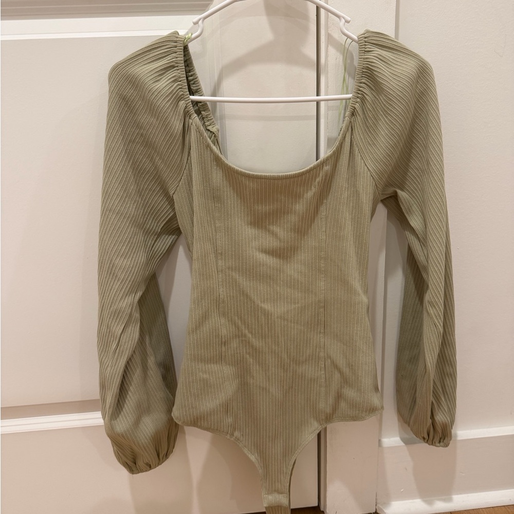 Chic Sage Ribbed Bodysuit